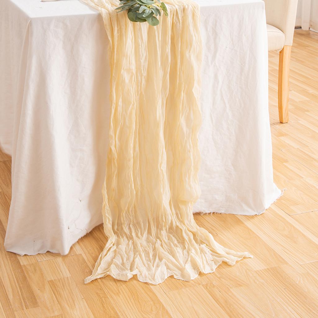 Plissierter Käsetuch-Tischläufer, faltbar, für Esstisch