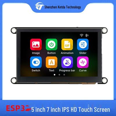 ESP32 S3 Dev Board with 4.3" or 5" HD Capacitive Touchscreen for Arduino Programming with LVGL
