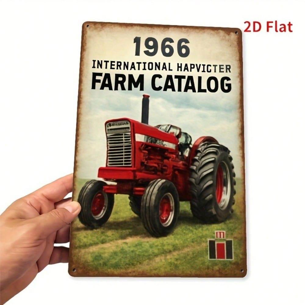Antique Farm Tractor Metal Tin Sign 1966 Rustic Wall Art Man Cave Garage Bar Decor