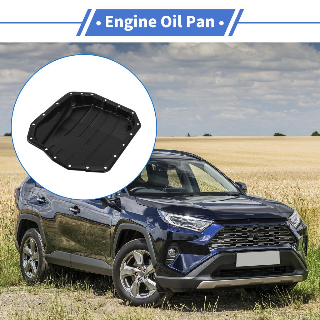 X Autohaux 1 Pc No.3510620032 Engine Oil Pan for Toyota RAV4 2015 Steel Black