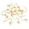 100 Pcs Copper Earring Hooks 19x18mm with Round Beads for DIY Handmade Jewelry Accessories, 20g