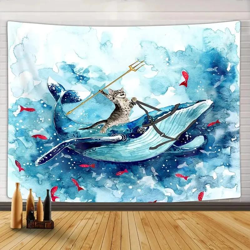 Tapestry ze wzorem rekina oceanicznego Tapestry do biura i salonu Tapestry do dekoracji ścian domu