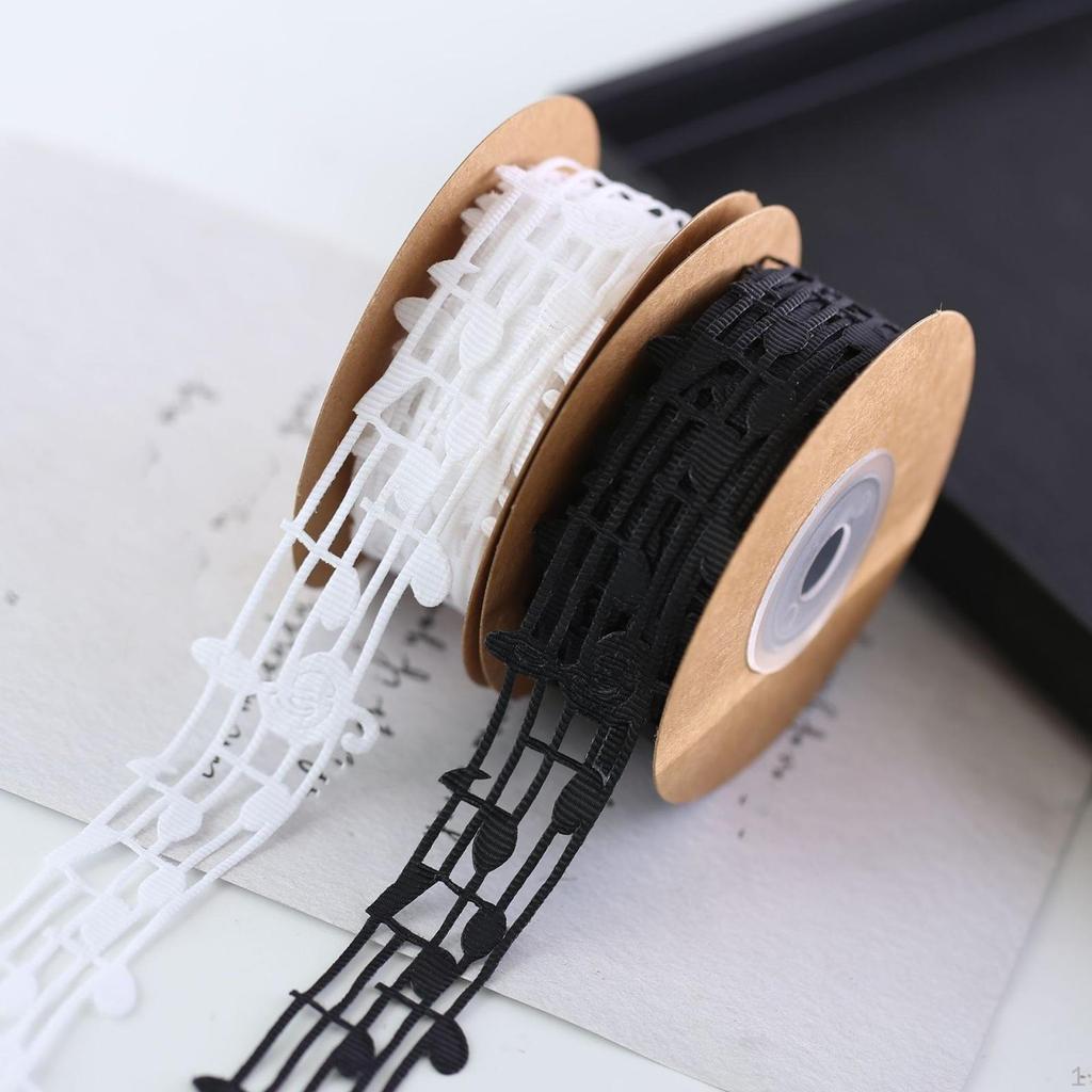 Music Note Ribbon 1.18" X 10 Yards Hollowed Out Decorative for Gift Packing Holiday DIY