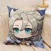 Albedo Cute Cute Genshin Impact Cushion Cover Silky Short Plush Invisible Zipper Dustproof Sofa Pillow Case For Home Decor