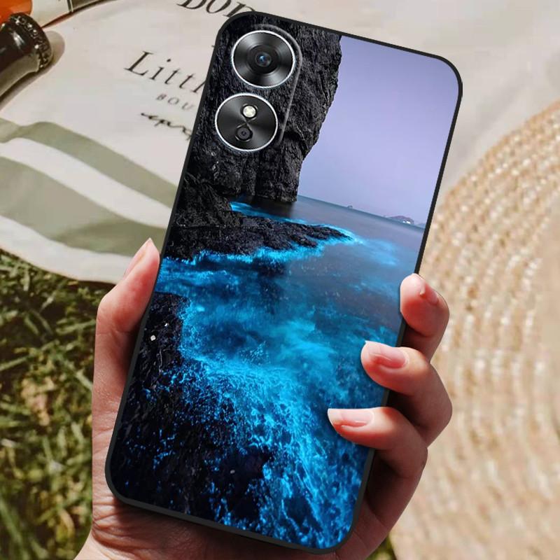 Чехлы для OPPO A58 4G Расписной Мягкий Силиконовый Черный Чехол для Oppo A38 4G A18 чехлы OPPOA38 CPH2579 ТПУ Защитный OPPO A58 4G