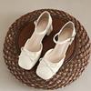 Sandal girl 2025 new pointed thick heel with skirt gentle single shoe fashion low heel bag head fairy style versatile