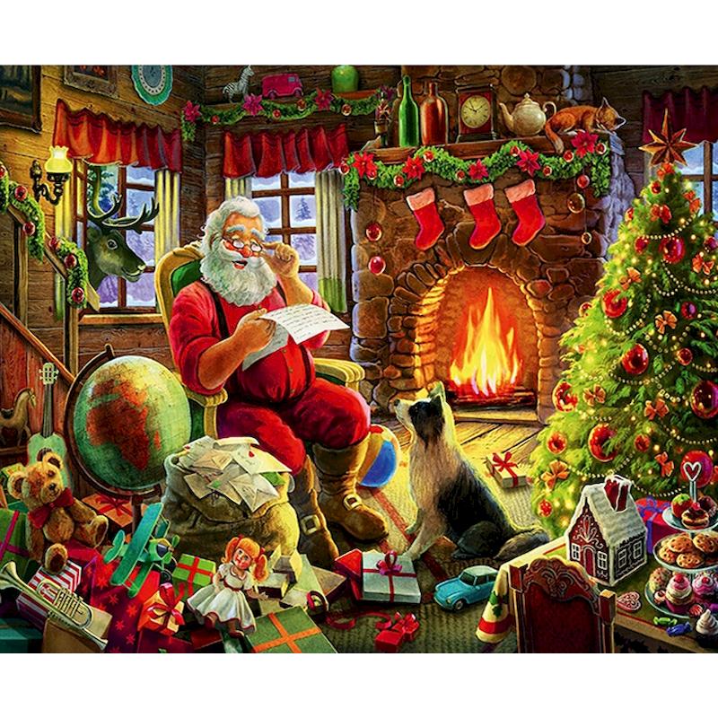 

Алмазная картина, полная квадратная Рождественская вышивка крестиком, Алмазная вышивка, мультяшная мозаика, искусство, ремесло, Санта-Клаус, Handm Full Round 20x30CM