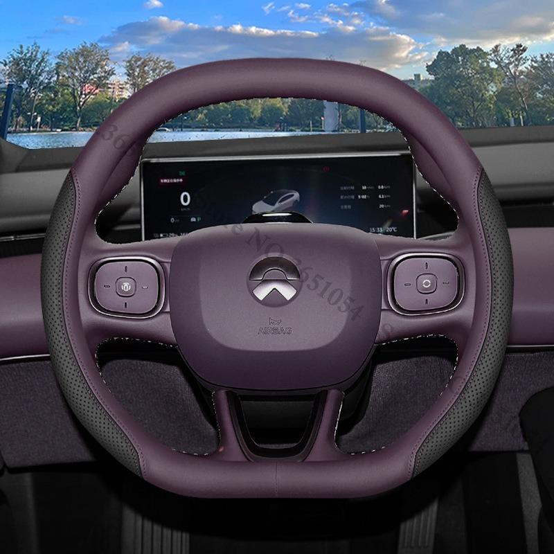 High Braid On Car Auto Steering Wheel Cover Wrap for NIO ES6 ES8 ES7 ET5T ET7 2026 2026 2026 2027 Double D Type Steering-wheel