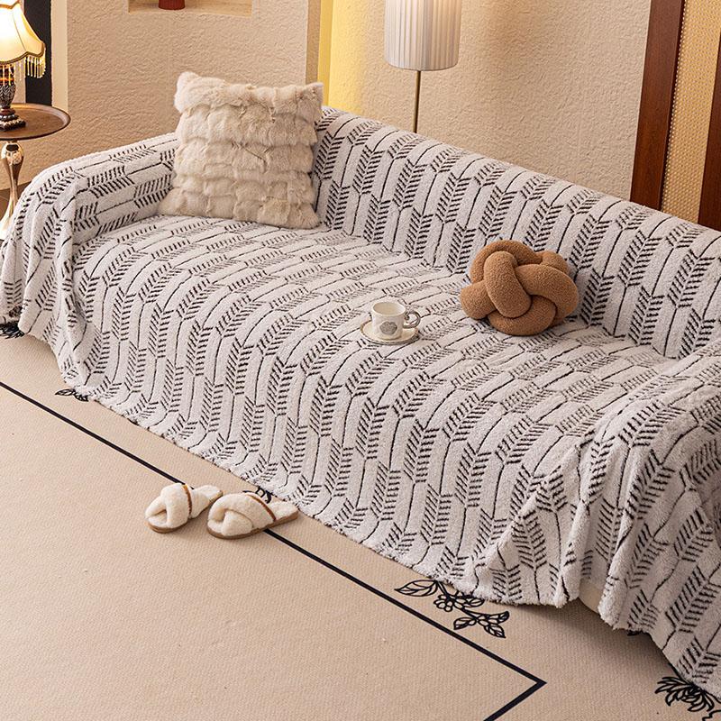 2025 Mode Geometrisch bedrucktes Sofa-Handtuch Multifunktionale Freizeit-Kniedecke für Büro All-Inclusive Weiche Chenille Sofaabdeckung