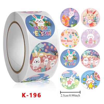 500 Stück Osteretiketten zum Geschenkverpacken, für Gastgeschenke, Feiertagsgrüße, Umschlagversiegelungen & Backkartondekoration mit Hasen- & Eierdesign