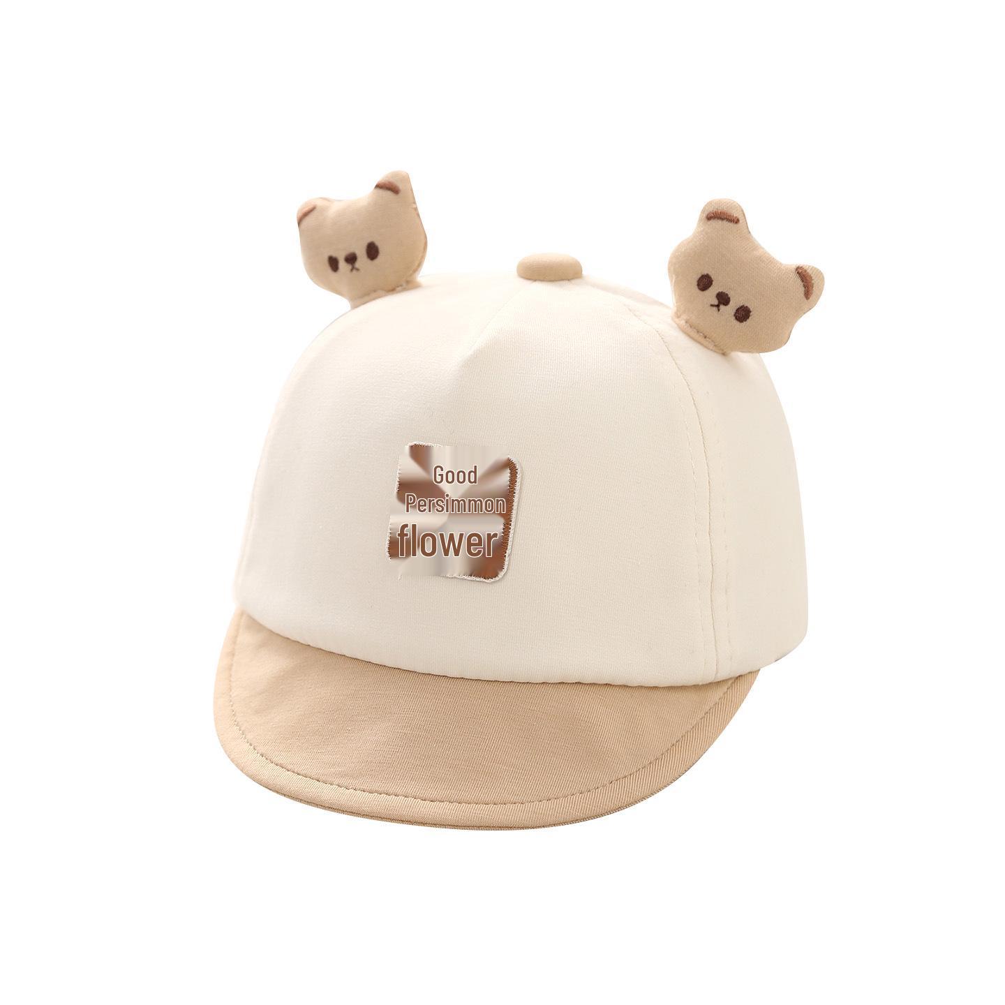 

Spring 2026 3D Little Bear Baby Sun Hat - Cute Cartoon Baseball Cap for Boys & Girls Pink Soft Brim Little Bear