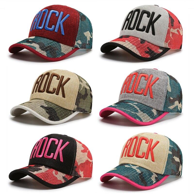 Northwood Linen Women's Summer Hat 3D Embroidery Mesh Baseball Cap For Men Hip Hop Snapback Camouflage Trucker Cap
