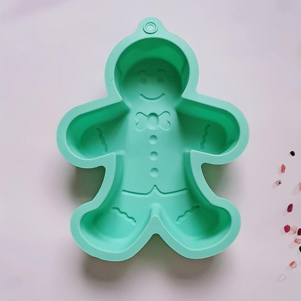 1pc 3D Silicone Gingerbread Man Baking Mold Non Stick Christmas Baking Tray for Cake Pastry DIY Kitchen Bakeware Christmas Gifts