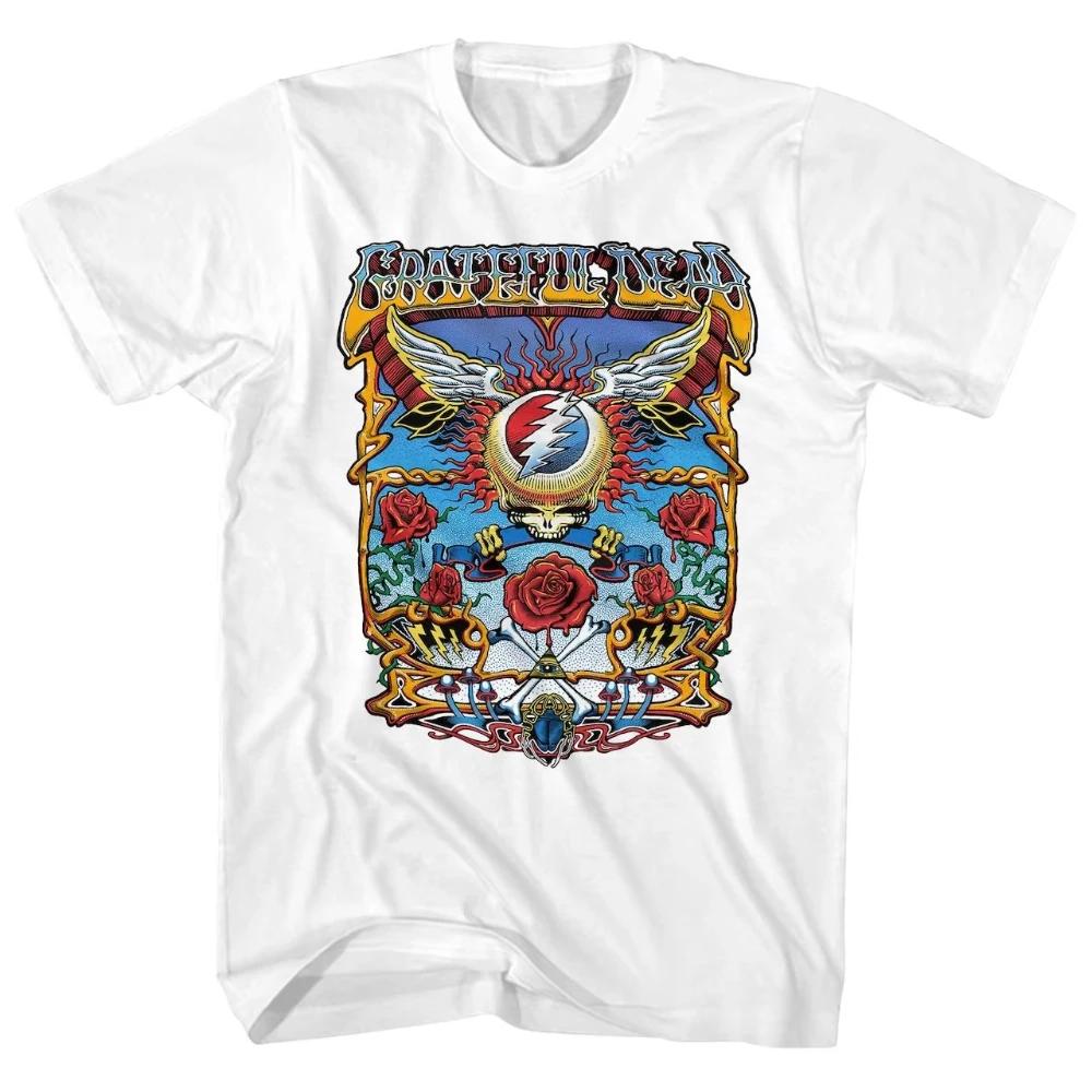 2025 Cotton Grateful Dead Warlocks Indian Skull Rock Punk Classic T-shirt Unisex Men Women's Short Sleeve Summer Round Neck Tee