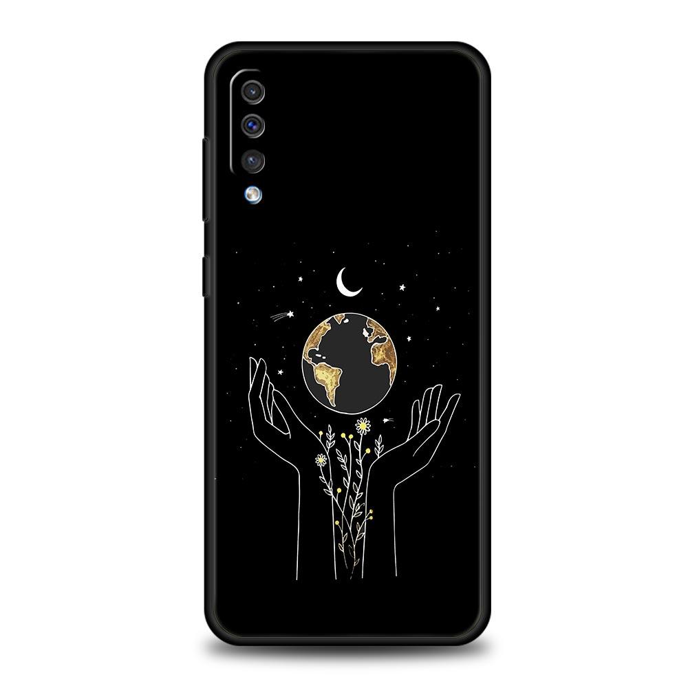 Einfachheit linie Kunst sonne mond Fall Für Samsung A24 A12 A14 A32 A50 A70 A20E A20S A10S A22 A30 A40 A34 A54 a42 A52 5G A04s Abdeckung