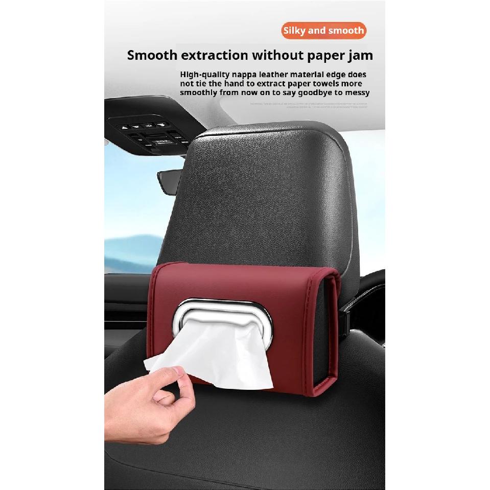 Boîte à mouchoirs de voiture Boîte à mouchoirs suspendue au dossier de siège de voiture Boîte d'accoudoir Pare-soleil Boîte à serviettes de voiture Accessoires de voiture