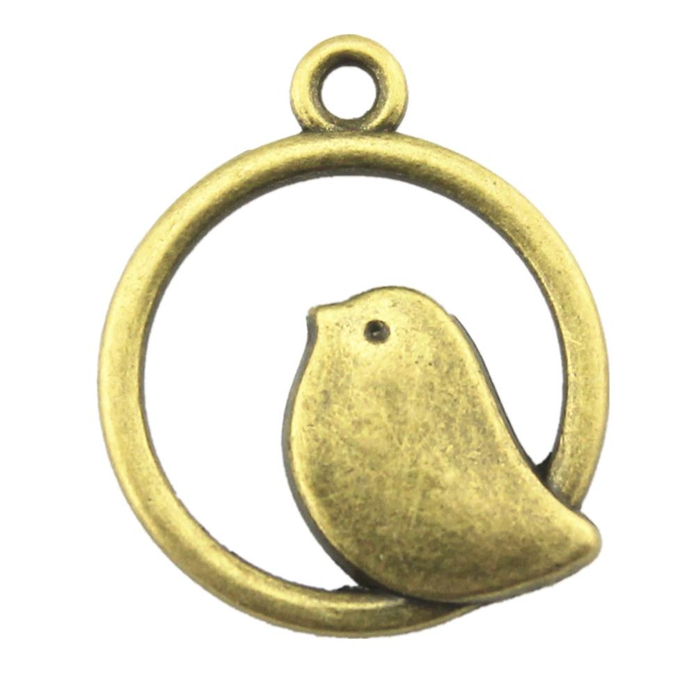 

10шт подвески в виде птиц античная бронза цвет цинковый сплав 20мм