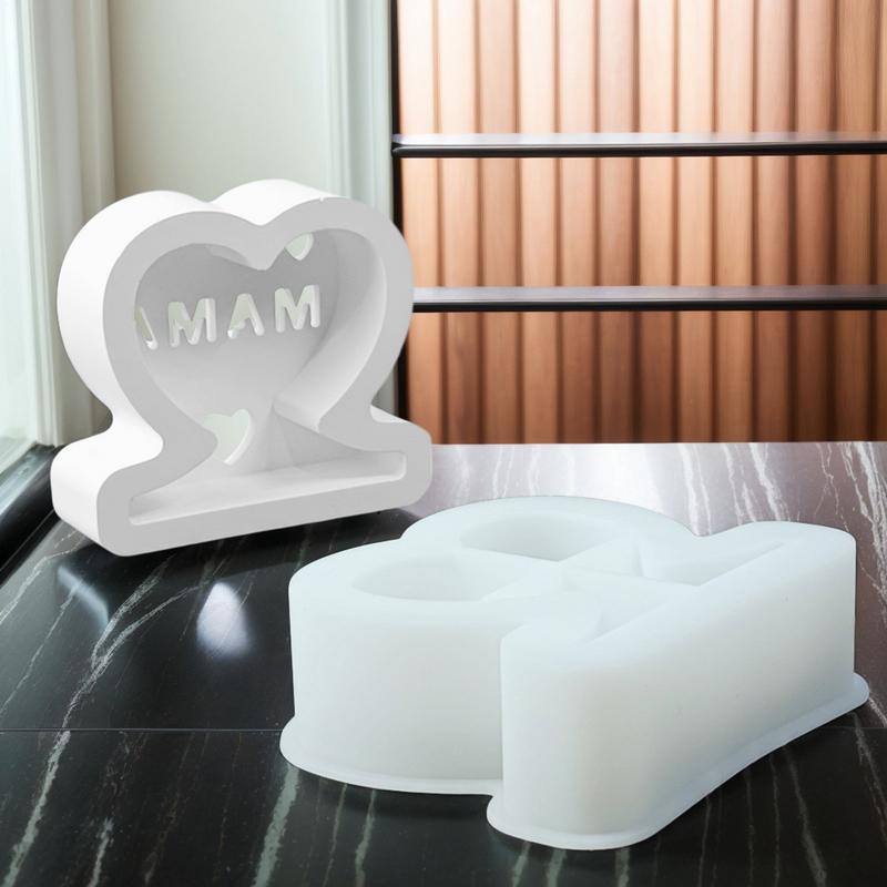 Mama Resin Silicone Mold Mother's Day MAMA Letter Love Plaster Mould Non-Stick Reusable Easy Release Molds For Plaster Ornament