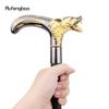 Golden Black Wolf Head Biting Walking Cane Fashion Decorative Walking Stick Gentleman Elegant Cosplay Cane Knob Crosier 92cm