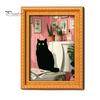 Magnetic Picture Frames for Refrigerator Funny Wooden Fridge Magnets Frame, Retro Cute Cat Pattern Decorative Photos Locker Magnet Photo Holder