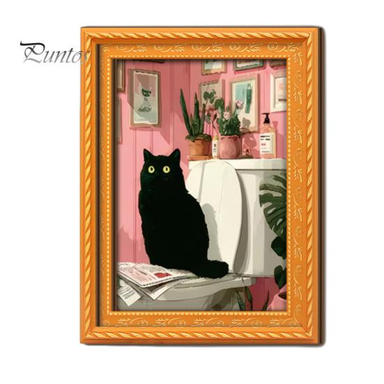 Magnetic Picture Frames for Refrigerator Funny Wooden Fridge Magnets Frame, Retro Cute Cat Pattern Decorative Photos Locker Magnet Photo Holder