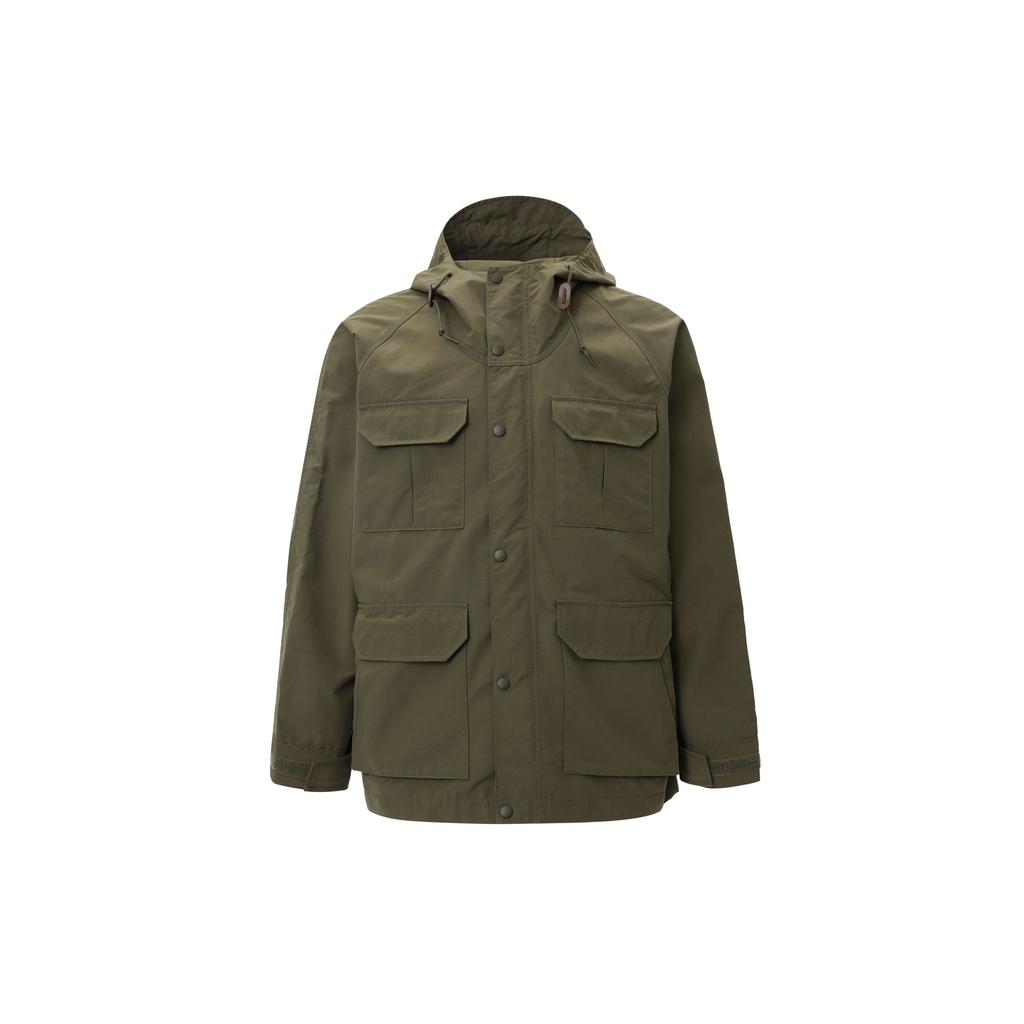 UNIQLO Solid Color Hooded Long Sleeve Zipper Loose Jacket Unisex jackets Olive 464026-56