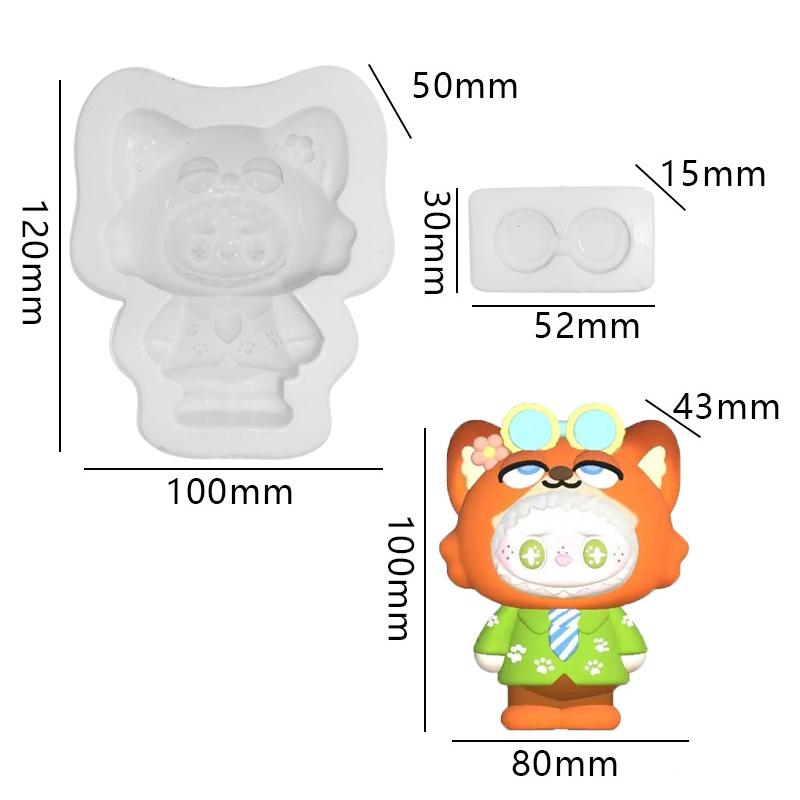 Kawaii Labubu Silikonform Søtt Tegneseriebilde Bakeform DIY Sjokoladekake Godteri Bakeform Håndverksverktøy