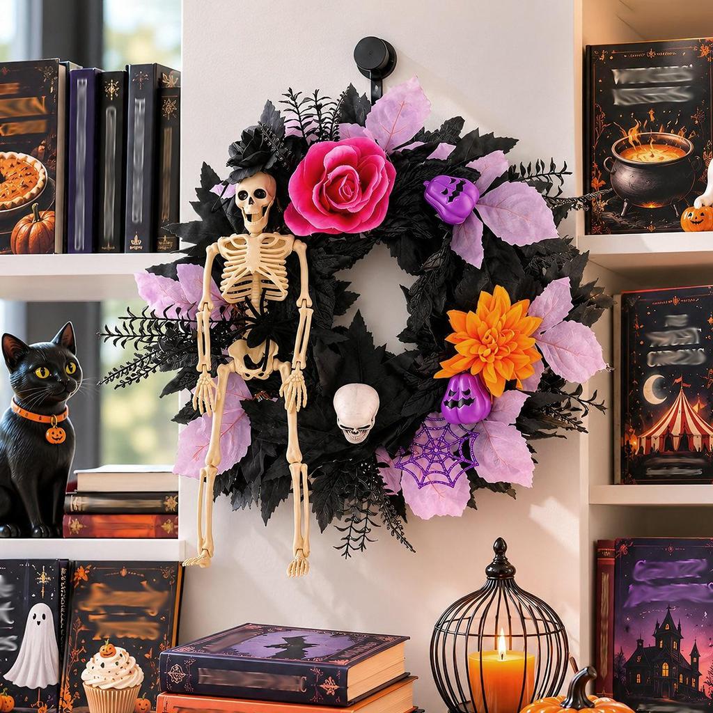 Halloween Skull Wreath: Hong Kong Love Door Ornament & Porch Decoration