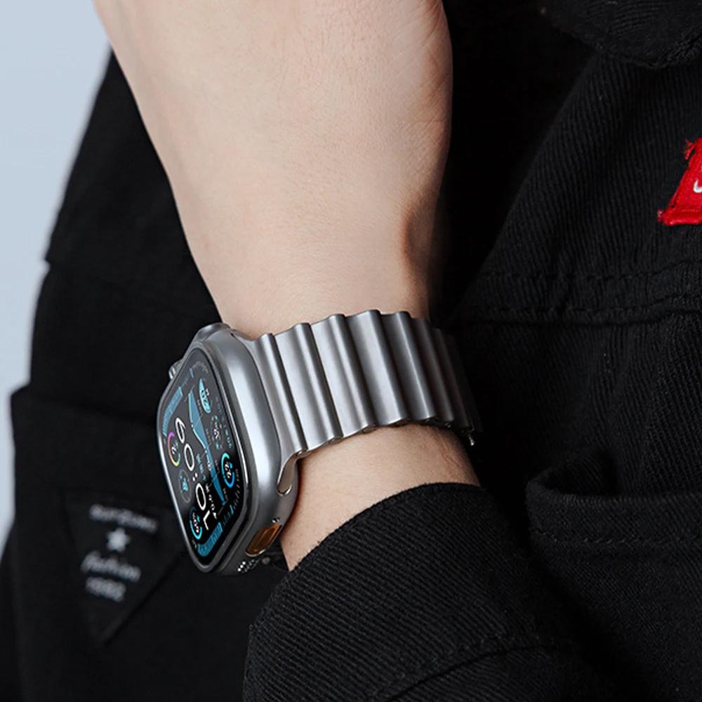 Magnetic Stainless Steel Band for Apple Watch Ultra 3 2 49mm Business Men Straps For iwatch 11 10 9 8 7 6 5 4 se 46mm 45mm 44mm