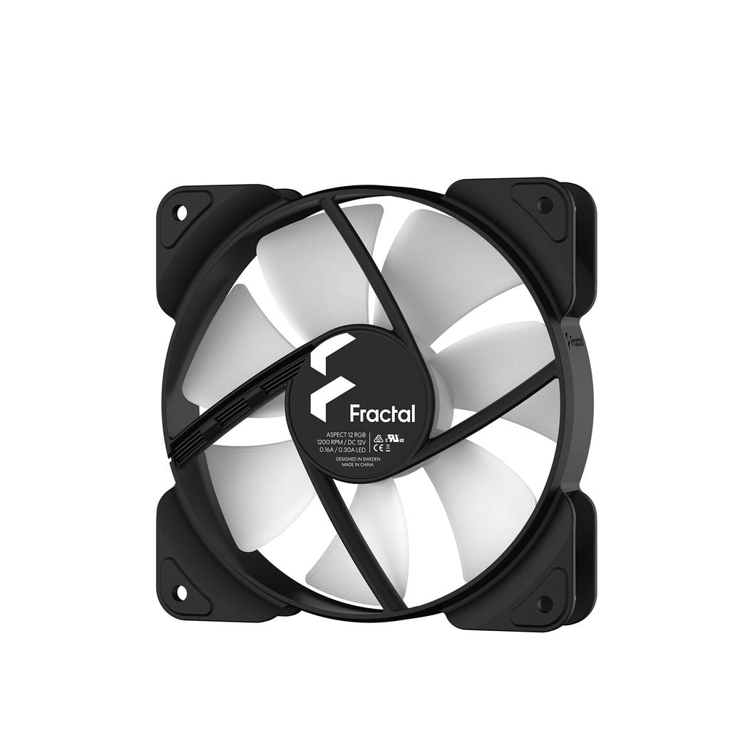 Fractal Design Aspect 12 RGB Black Set PC Case Fan 12cm Daisy Chain Compatible FN1512 3-Piece FD-F-AS1-1206