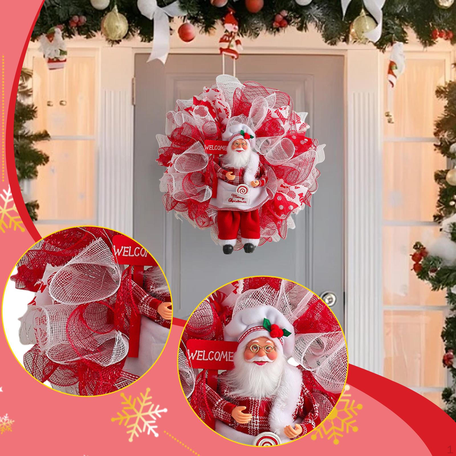 

Рождественский венок подвесная гирлянда рождественское украшение универсальный 16 сезонный Дед Мороз