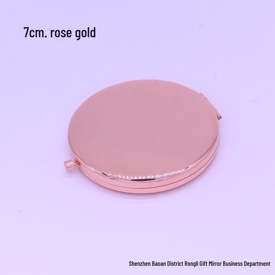 

Металлическое складное косметическое зеркало с гравировкой, двустороннее - Портативное и высококачественное 7cm розового золота