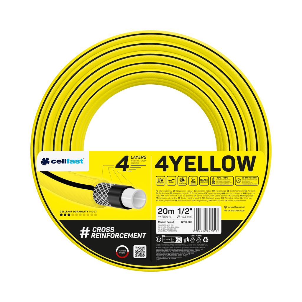 GARDEN HOSE 4 YELLOW 1/2'' 20MB - C 10-500