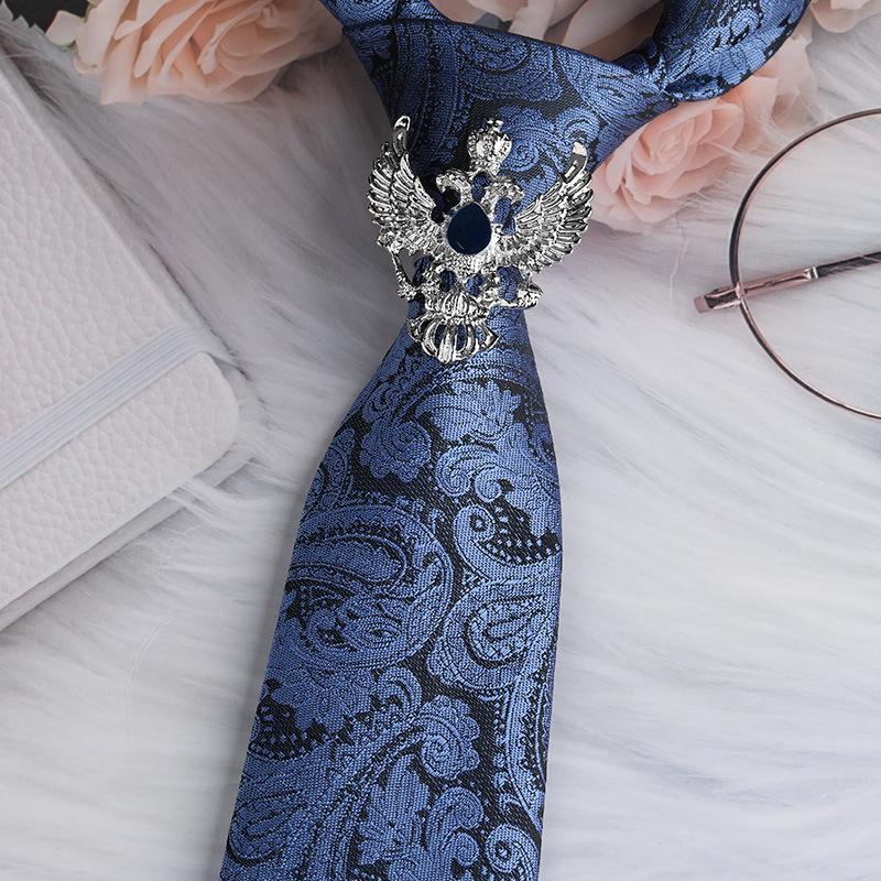 Men'S Emperor Rhinestone Collar Ring Clip Tie Hoop Vintage Knight Tie Hoop Business Shirt Tie Button Brooch