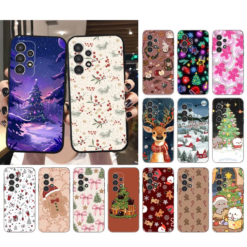 Coque de téléphone dessin animé esthétique de Noël pour Samsung A55 A16 A56 A36 A35 A15 A53 A54 A33 A34 A25 A05S A52 A52S A14 A24 A26 A71