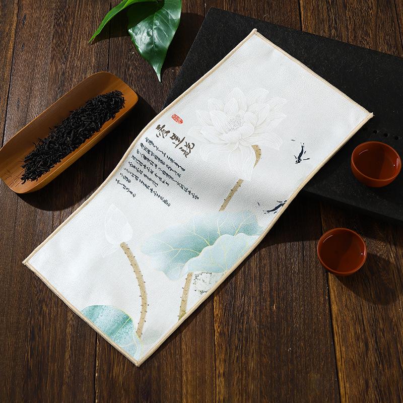 Suede Flannel Lint-Free Absorbent Tea Towel - Ancient Style, High-Grade, Multi-functional Design