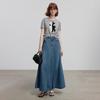 Chuyu Women's 2025 Summer Cartoon Applique Wool Blend Short Sleeve T-Shirt