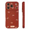 Simple Bow for Apple 17 Mobile Phone Case Iphone16promax Retro Burgundy 15 Anti-drop 13 Soft 14