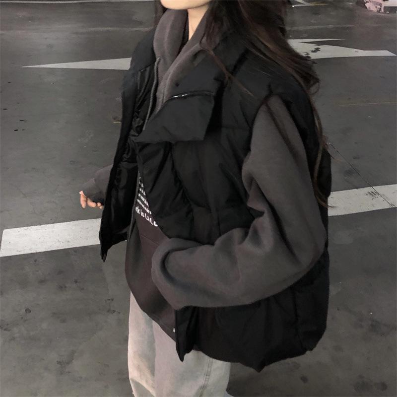 Women's Batwing Down Cotton Vest - Trendy Korean Style Autumn/Winter Outerwear 2026