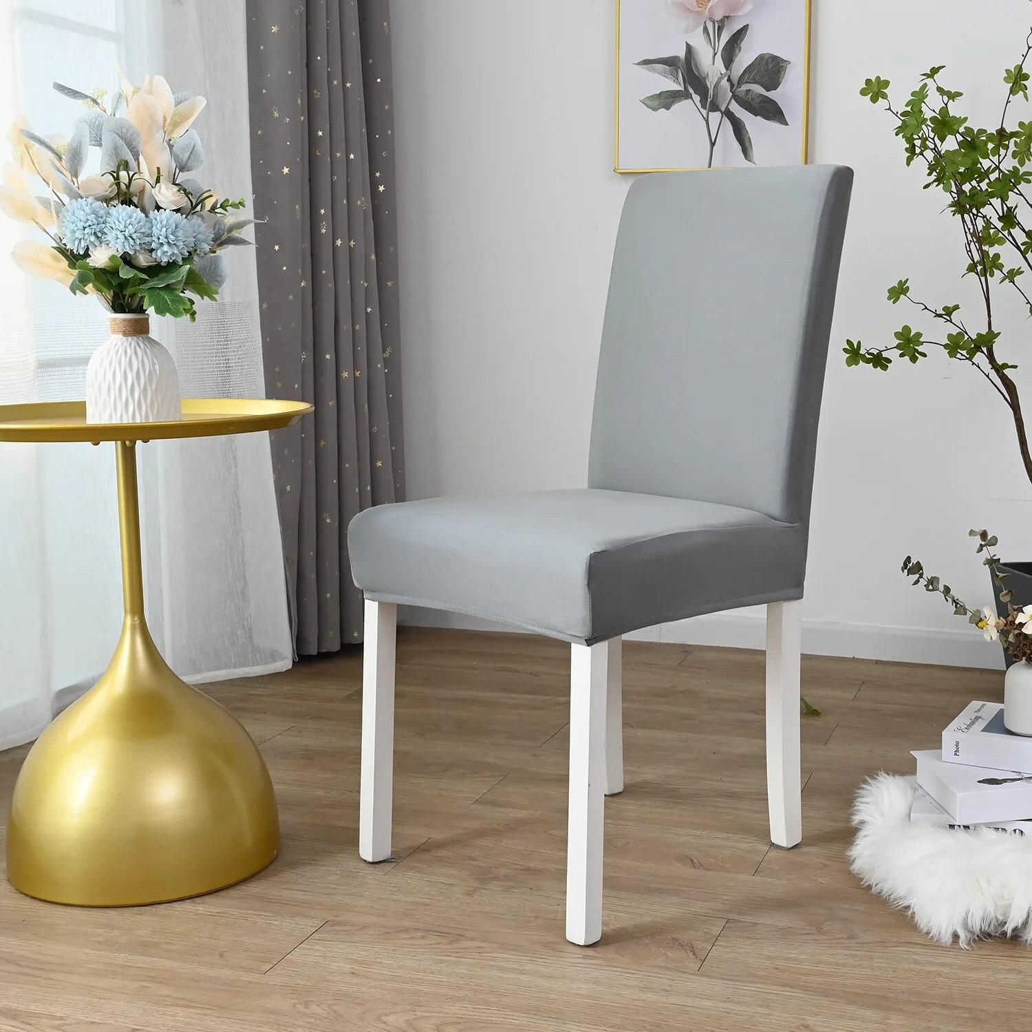 

Блестящий тканевый чехол на стул для столовой, кухни, свадебного банкета, эластичные чехлы на стулья из спандекса, изысканный новый домашний декор, чехлы на сиденья 1 Piece