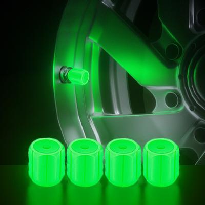 4 adet Işıklı Lastik Sibop Kapakları Araba Motosiklet Bisiklet Tekerlek Lastiği Göbek Gece Parlayan Kapaklar Lastik Sibop Sapı Kapağı Floresan Dekor