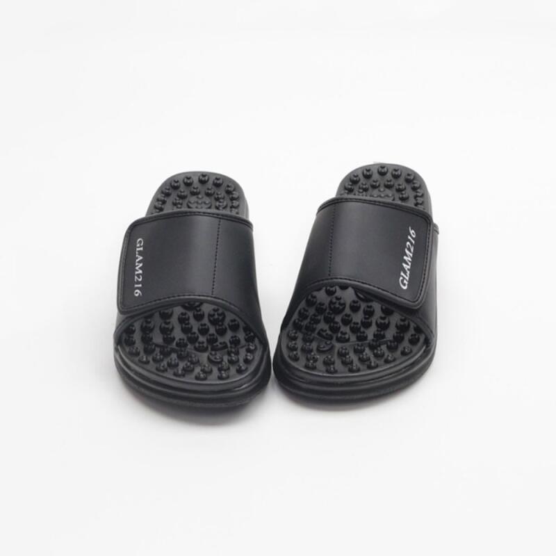 

Simple logo high heel acupressure slippers indoor shoes white