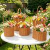 Handgeweven Rotan Mand met Handvat Multifunctioneel Mini Opbergmandje voor Bloemen Picknick Badkamer Keuken Organizer Woondecoratie