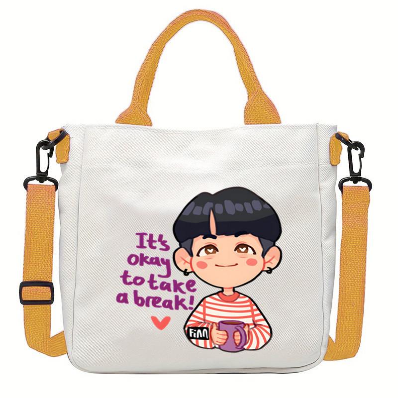 Multi-color KPOP Stray Felix Printed Crossbody Bag Canvas Shoulder Bags