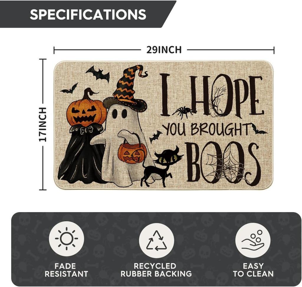 Hallowenmatta, Fläckbeständig och Slitstark Hushållsentrégolvmatta, Badrumsgolvmatta, Hemdekoration