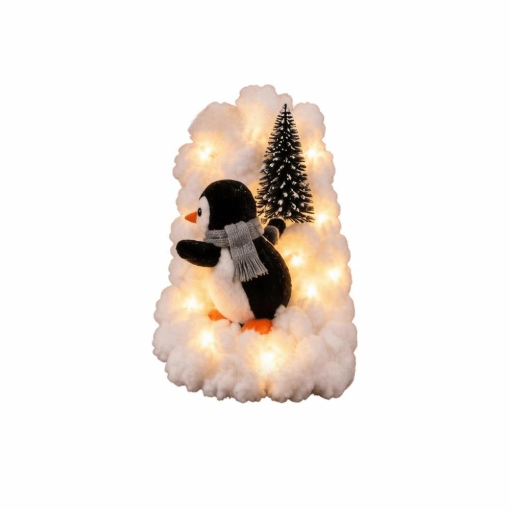 Illuminating Christmas Stair Snow Decor 40*20cm Snow Scene Decoration Party Decoration