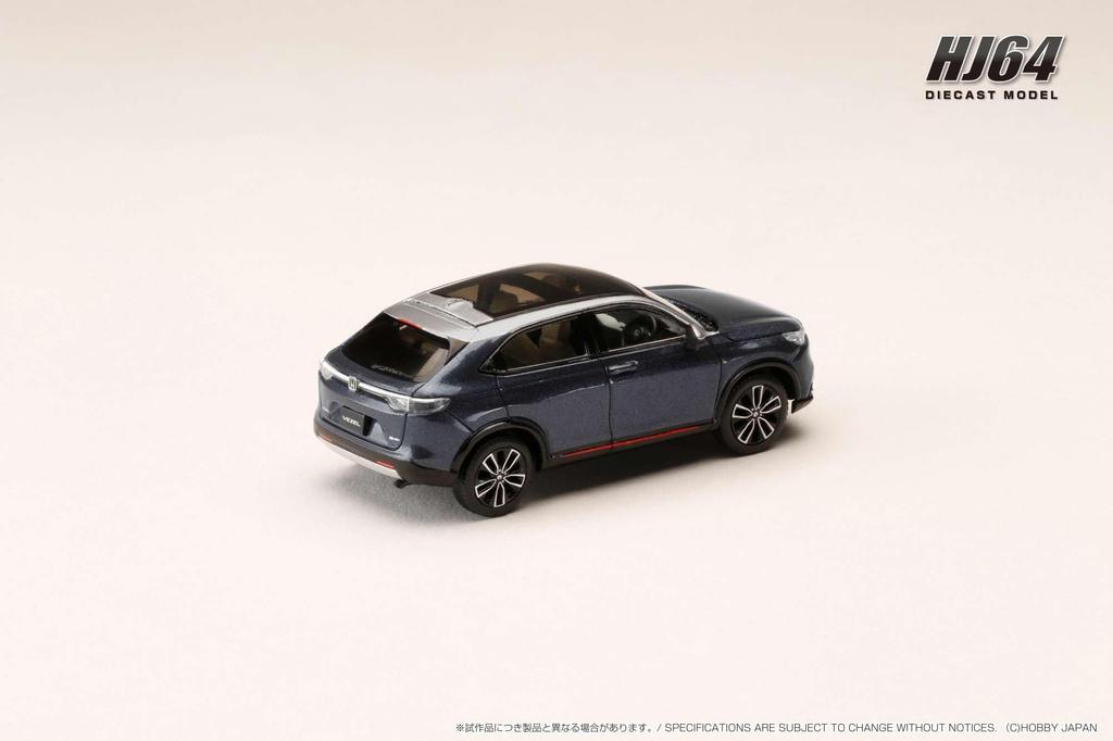HJ64 Maßstab Honda VEZEL HEV PLaY Mitternachtsblau Strahl Metallic Fertigmodell HJ642071BL 1/64 e
