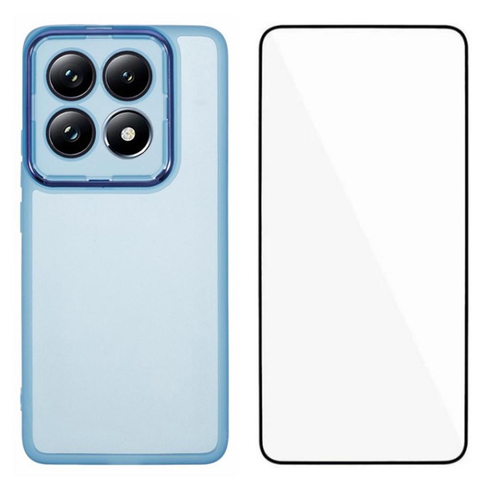 WANLONFENG For Xiaomi 14T Pro TPU Case Electroplated Frame with Tempered Glass