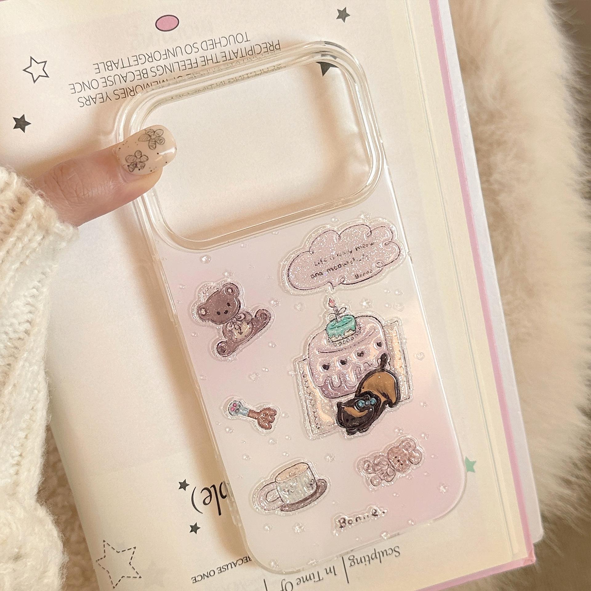 

Dreamy Purple Glitter Bear iPhone Case with Bracelet (Compatible with iPhone 11-17 Pro Max) 7/8/SE 2020