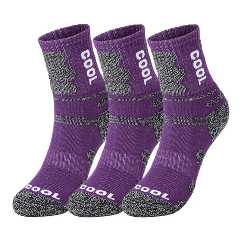 3 Pairs/Set Autumn Professional Women's Sports Sock Outdoor Warm Cycling Running Hiking Skiing Thermal Winter Female Crew Socks